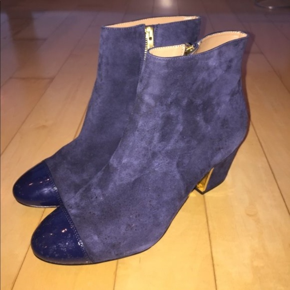 Calvin Klein Navy Suede Booties